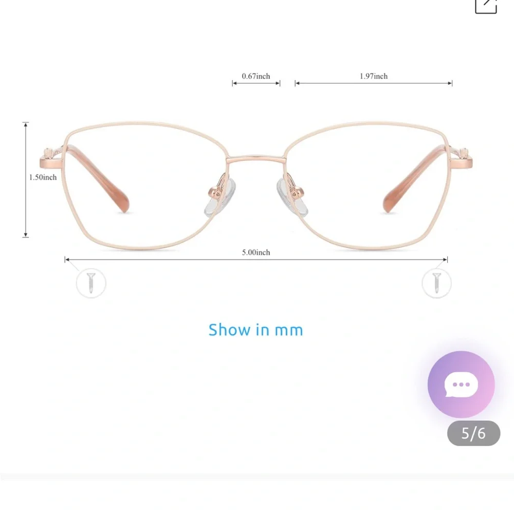 Ivory, Rose Gold fashion glasses new with case